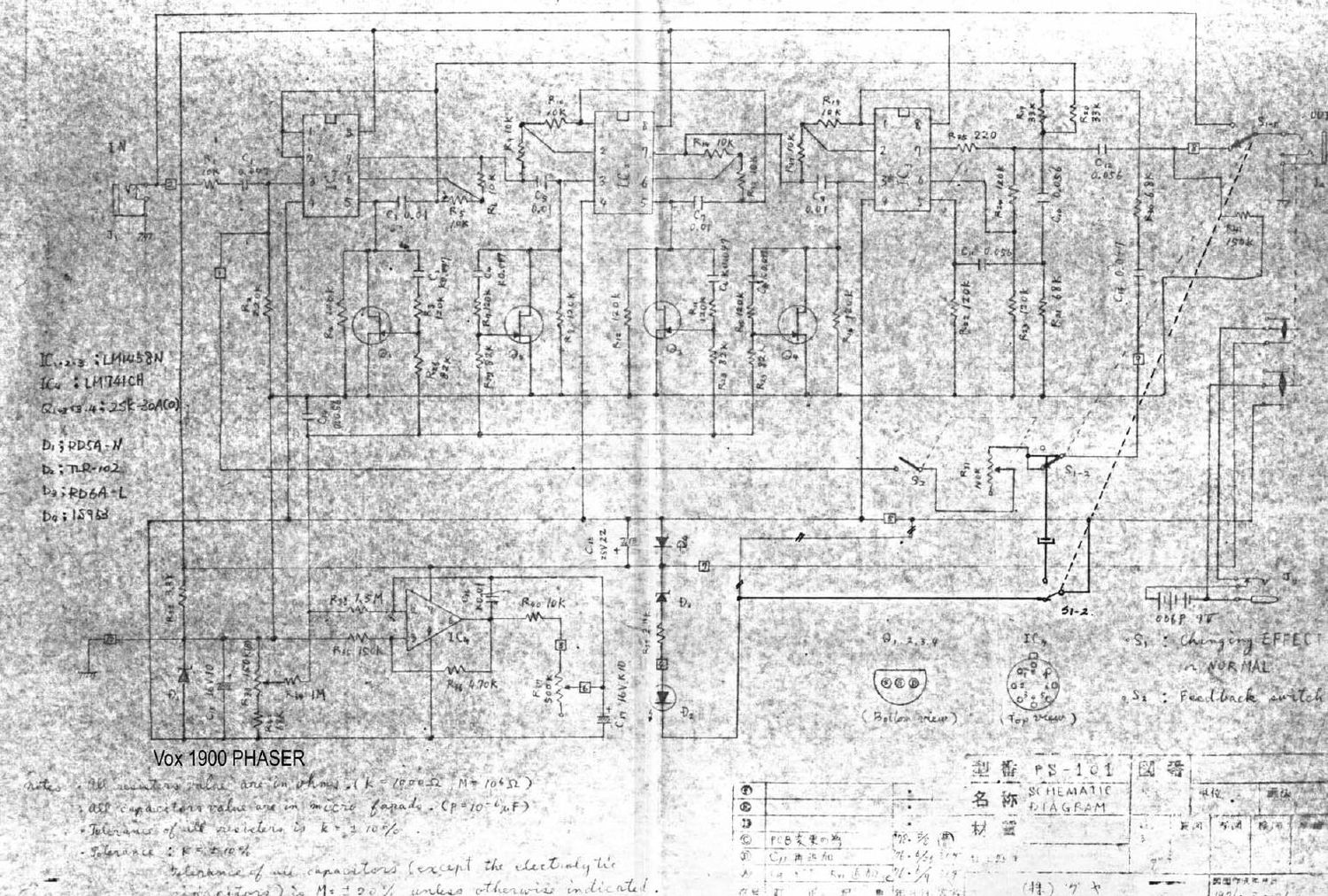 vox 1900 phaser schematic