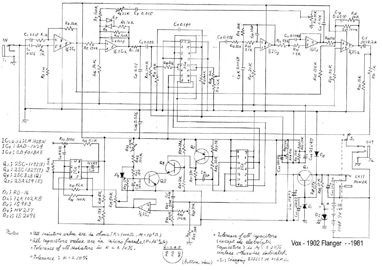 vox 1902 flanger schematic