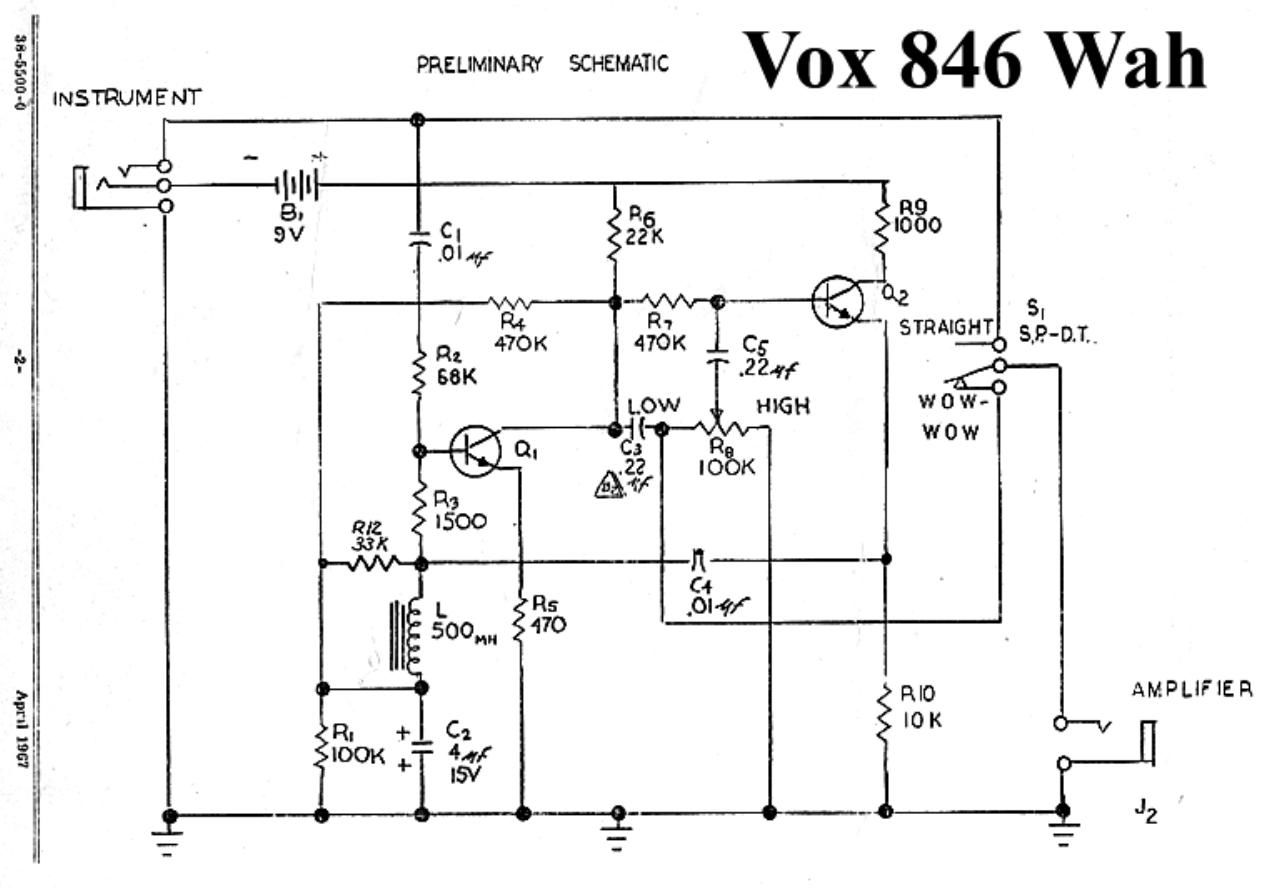 vox 846 wah 1967 schematic