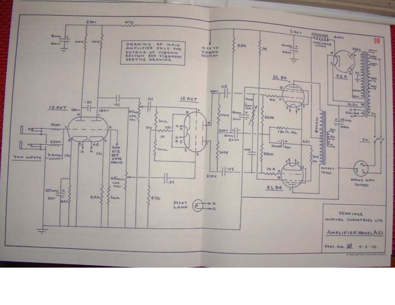 vox ac15 1958 schematic