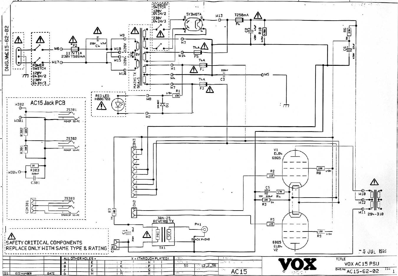 vox ac15 1996 schematics