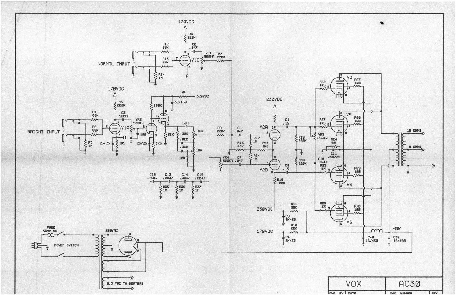 vox ac30 simplified 1991 schematic