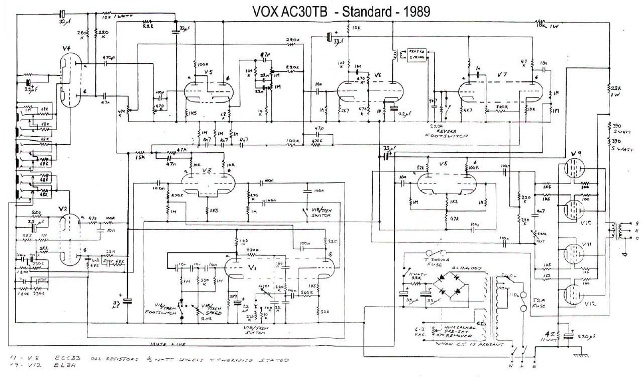 Free Audio Service Manuals - Free download ac30 boost 1989 schematic