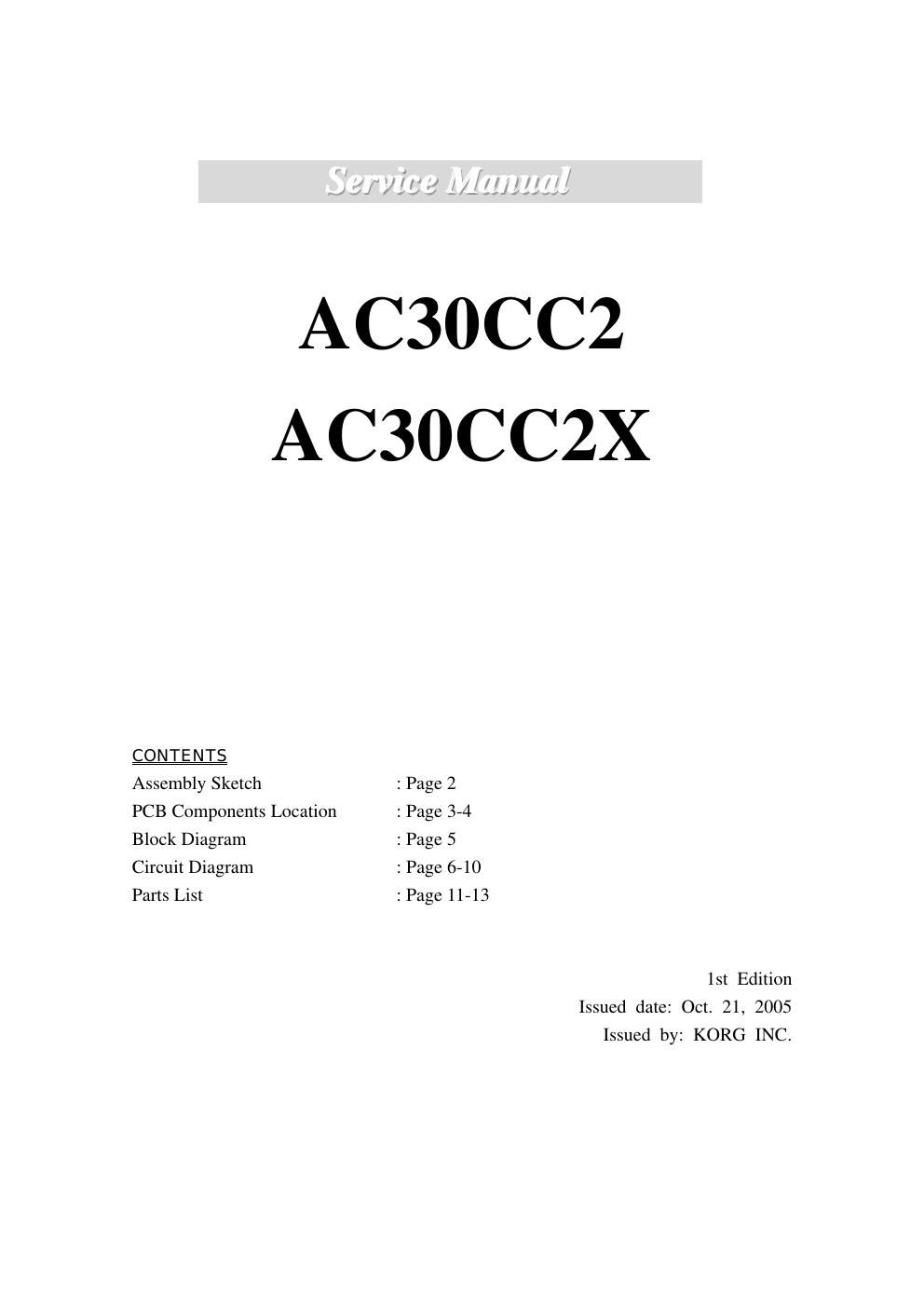 vox ac30cc2 ac30cc2x service manual