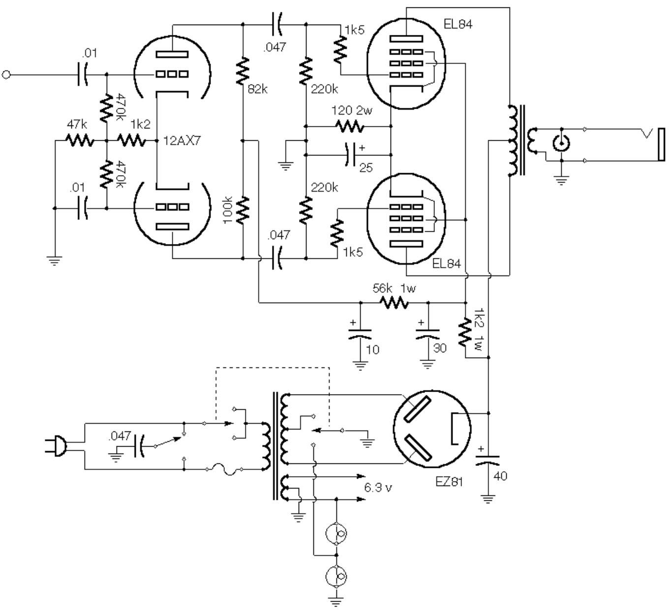 vox berkeley power amp schematic