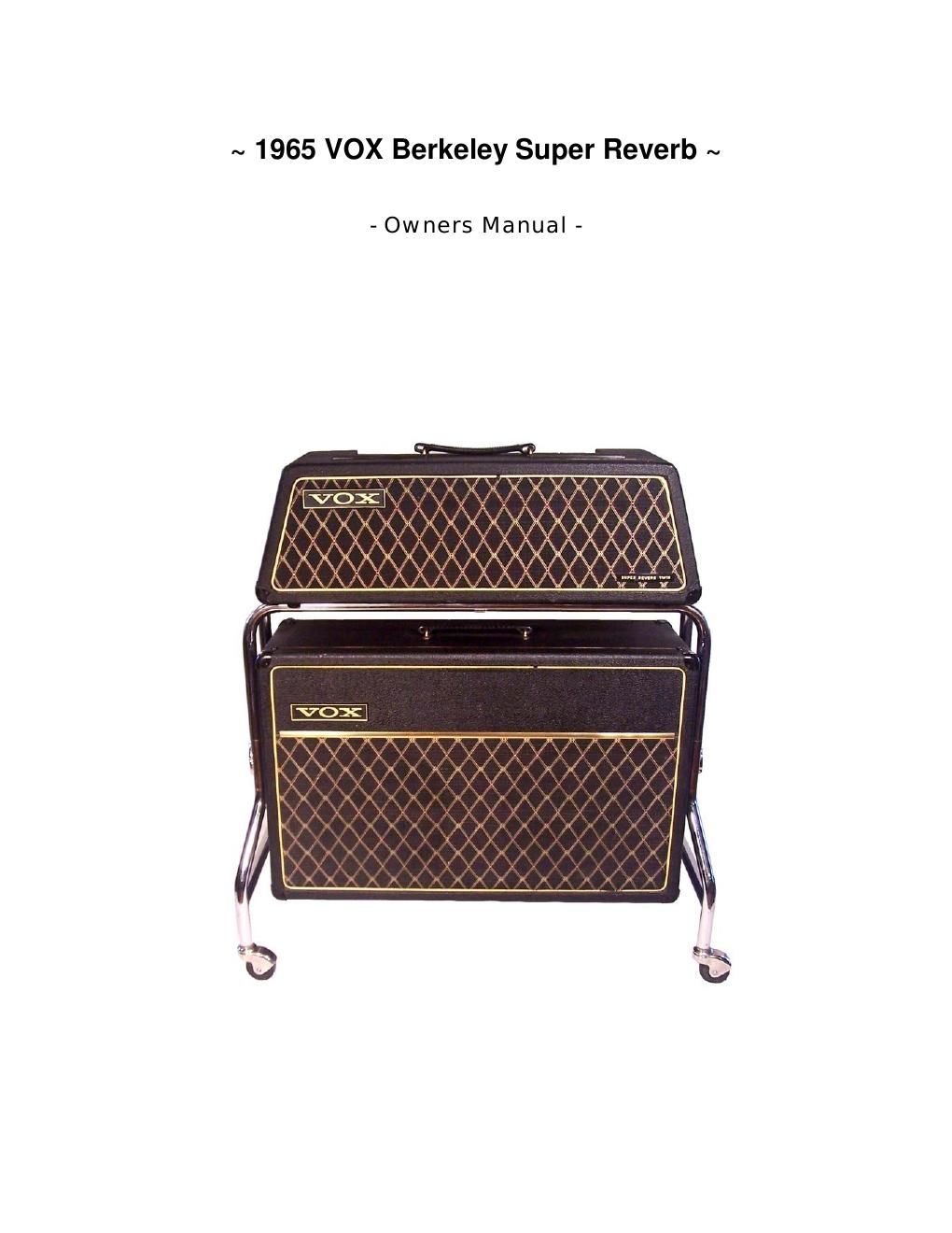 vox berkeley super reverb twin owners manual schematic