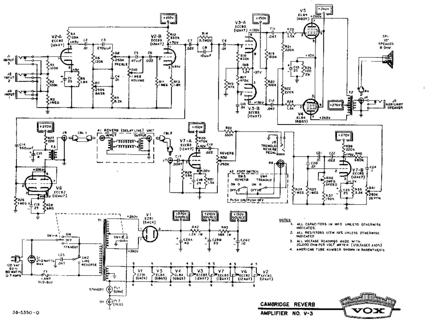 vox cambridge reverb schematic