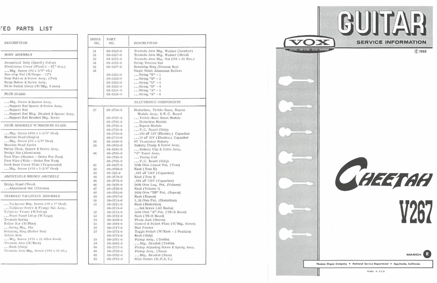 vox cheetah service manual