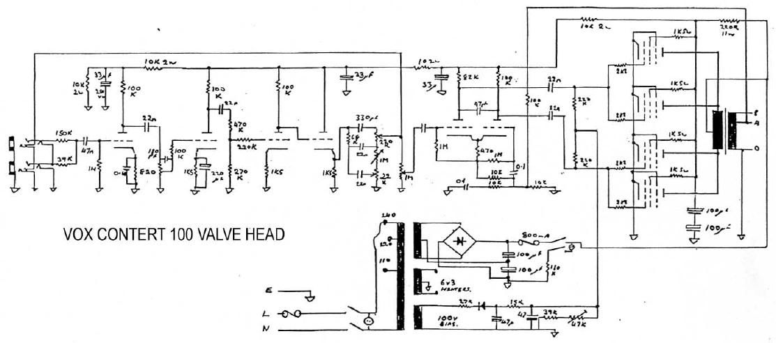 vox concert 100 schematic