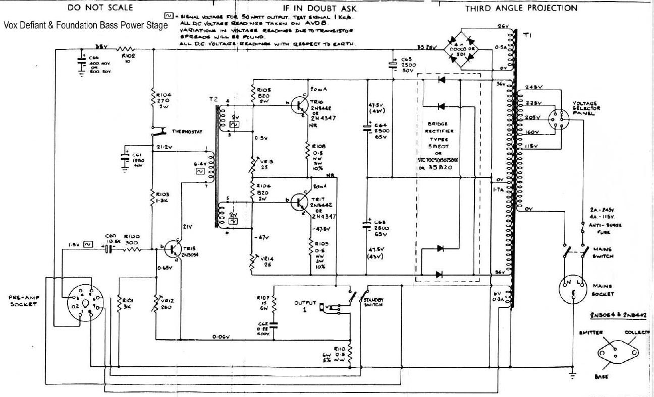 vox defiant foundation bass power amp schematic