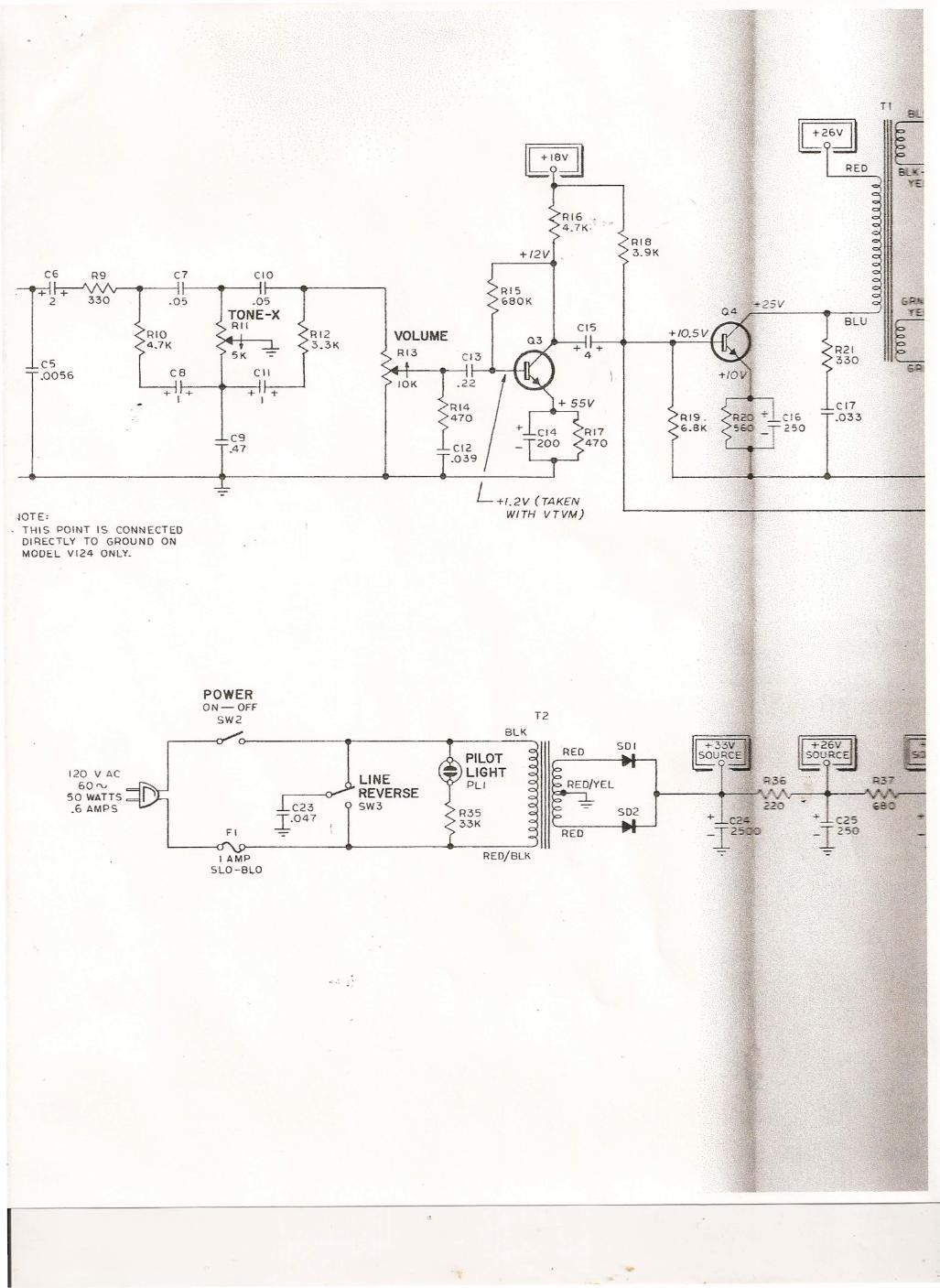 vox kensington preamp power supply schematic