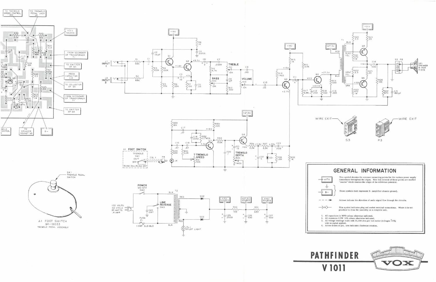 vox pathfinder v1011 service manual