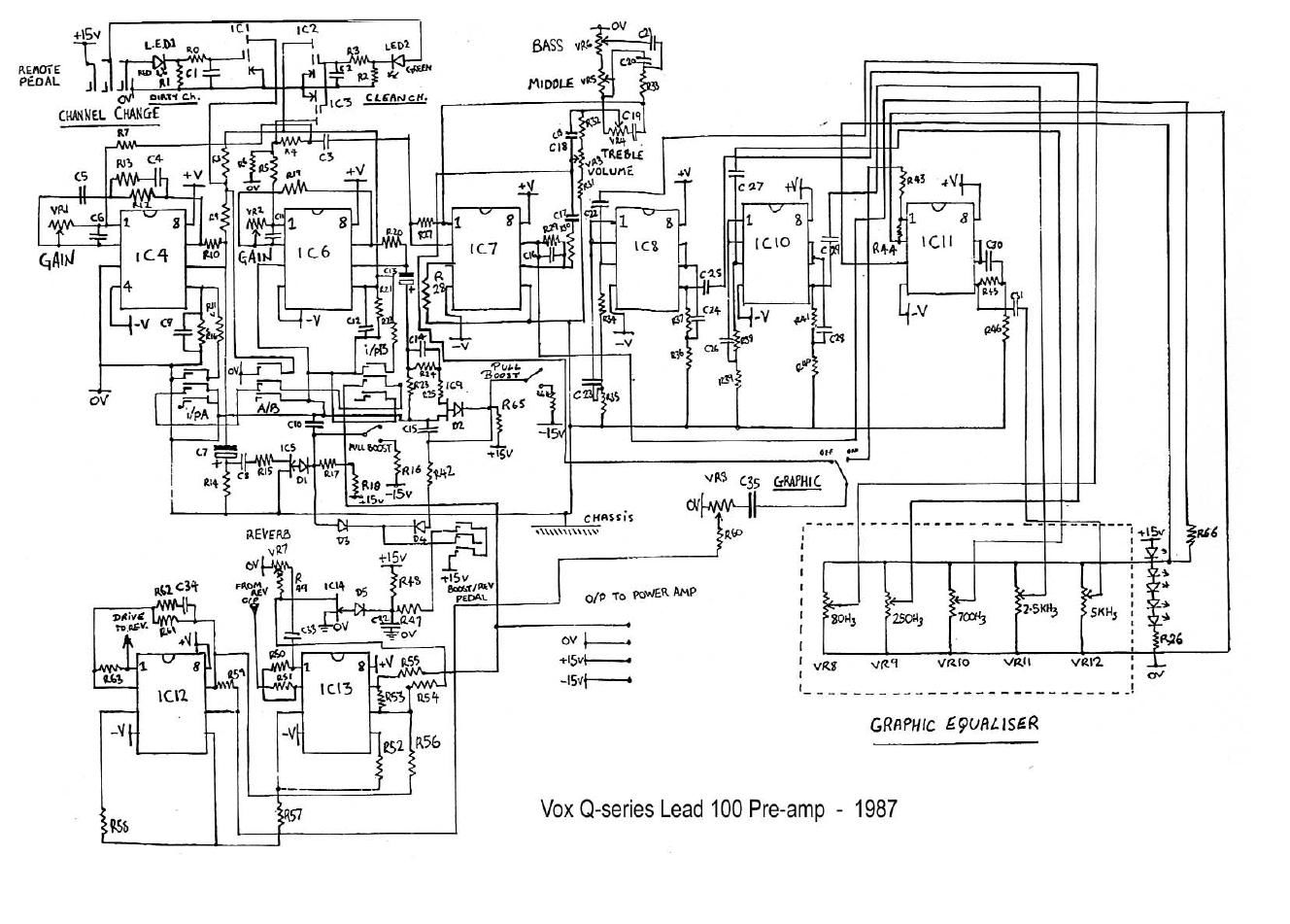 vox q series lead 100 preamp b schematic