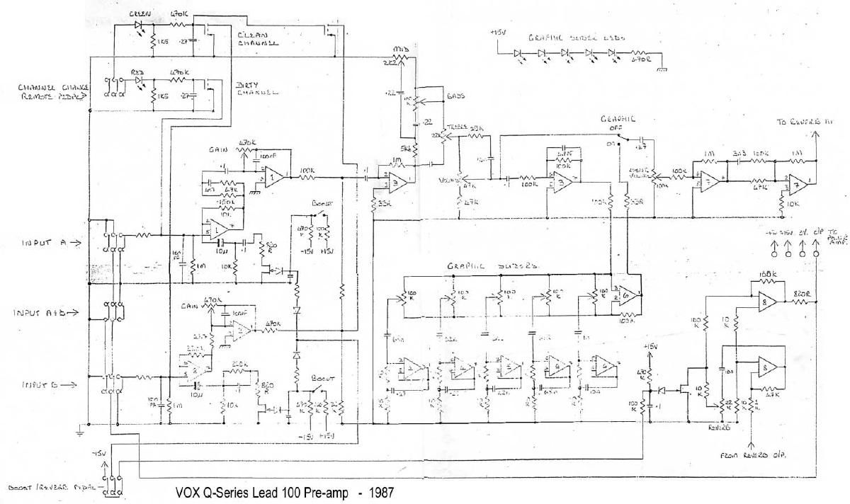 vox q series lead 100 preamp schematic