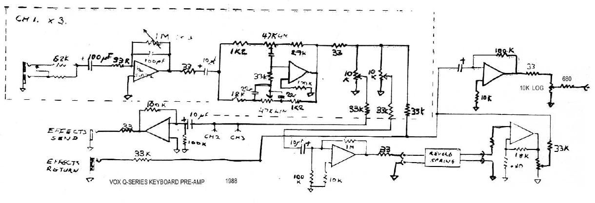 vox q series lead keyboard preamp schematic