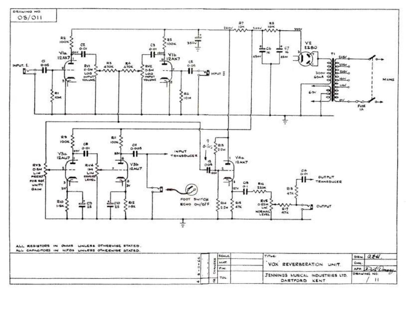 vox reverb unit schematic