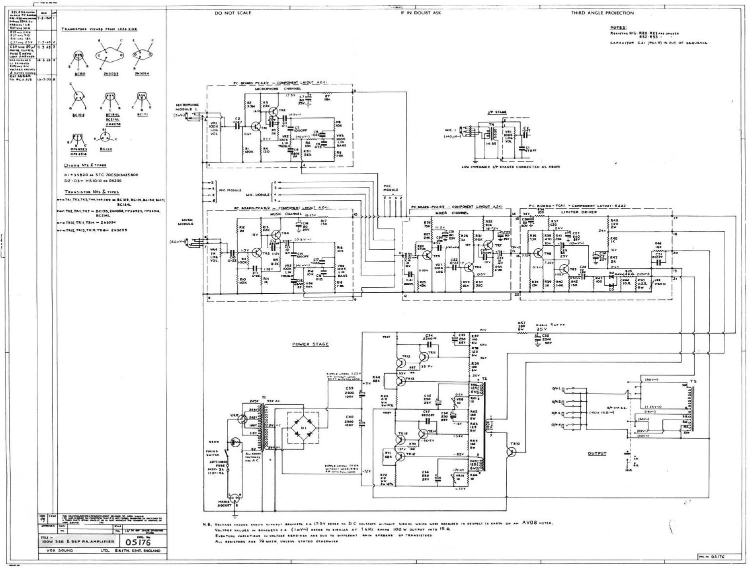 vox ssg ssp 100w pa schematic