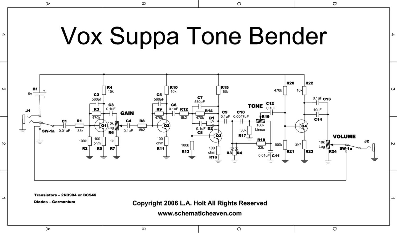 vox suppa tonebender fuzz schematic