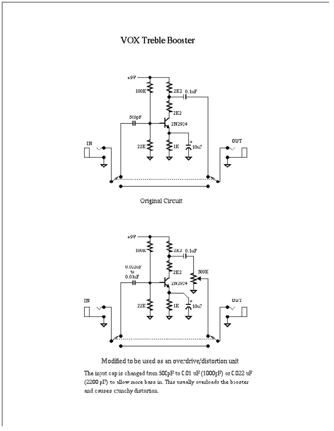 vox treble booster schematic