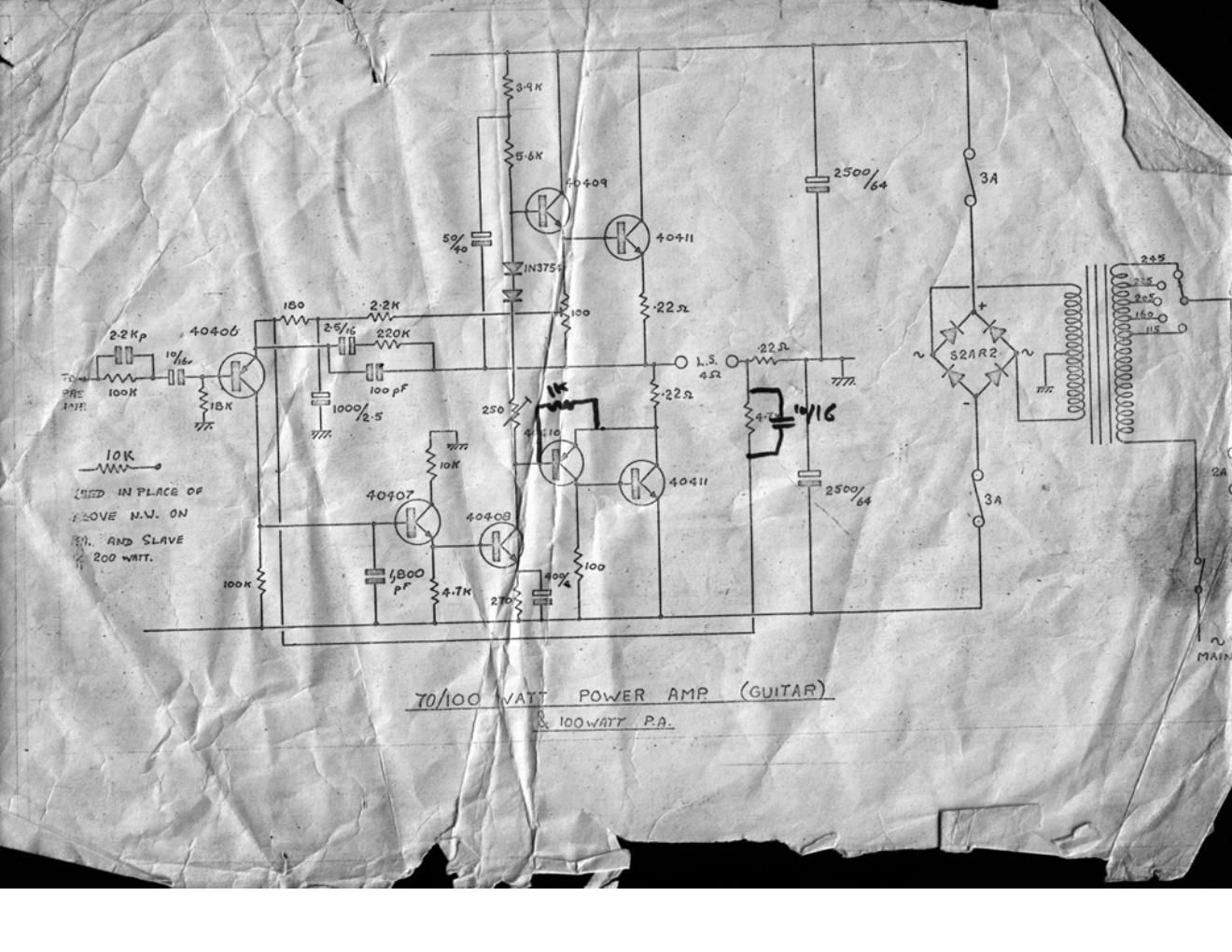 vox triumph 70 100 watt power amp schematic