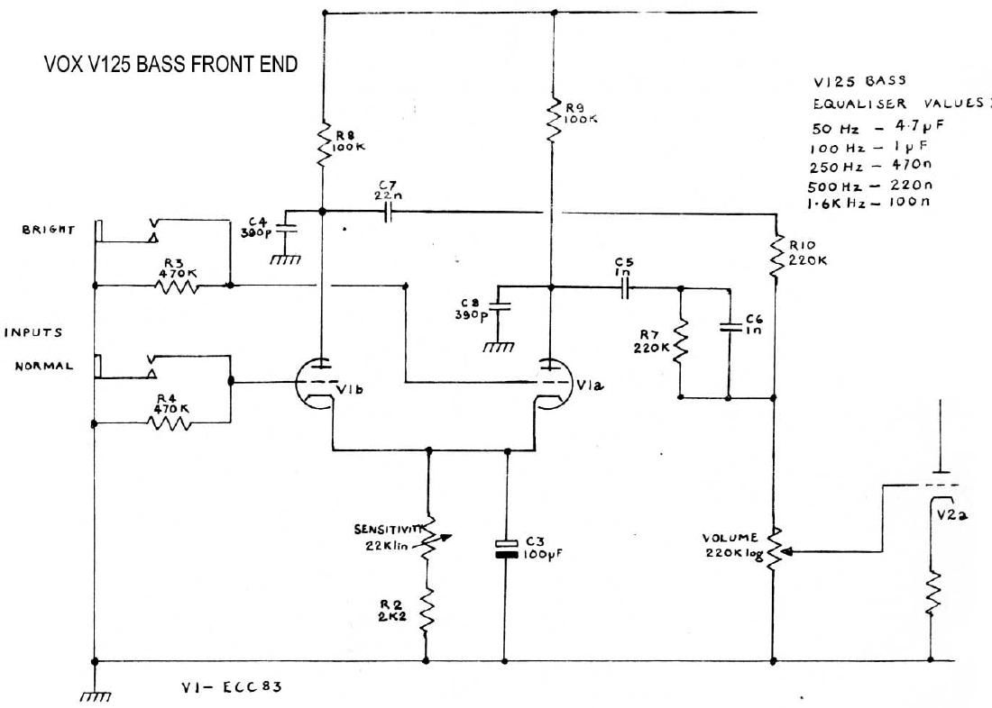 vox v125 bass preamp schematic