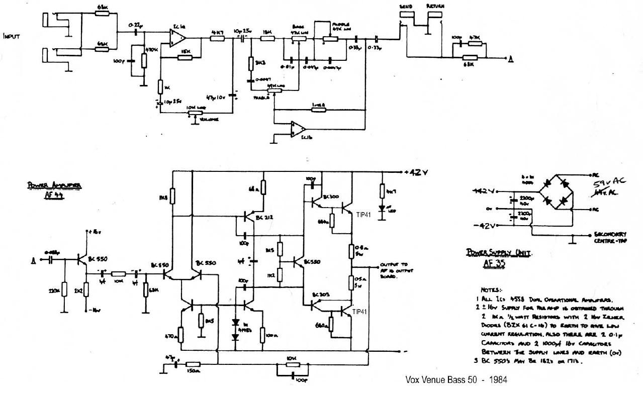 vox venue bass 50 schematic