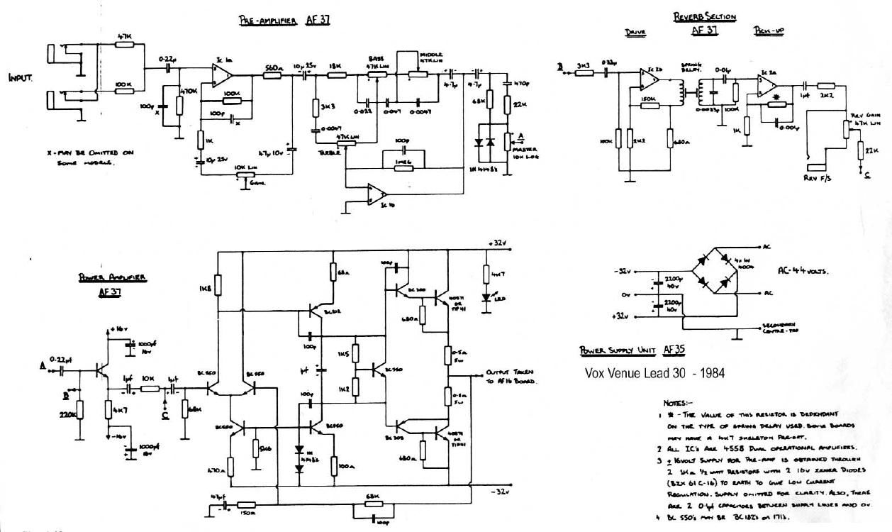 vox venue lead 30 schematic