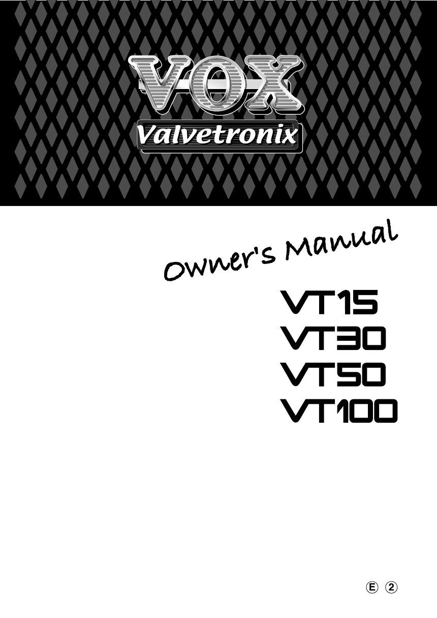 vox vt series manuals