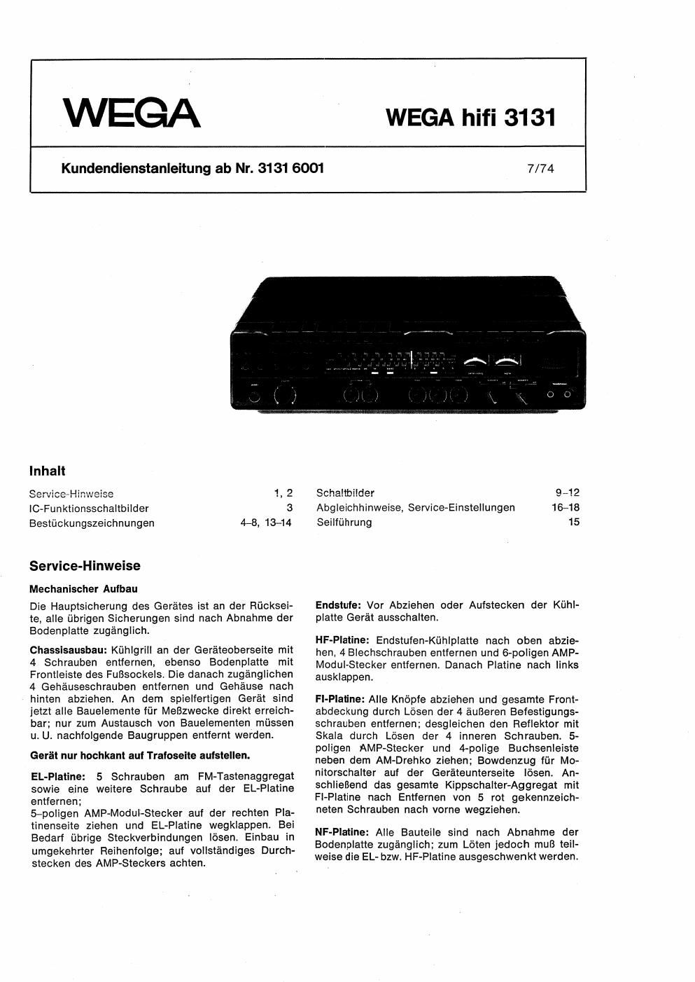 Wega 3131 service manual 2