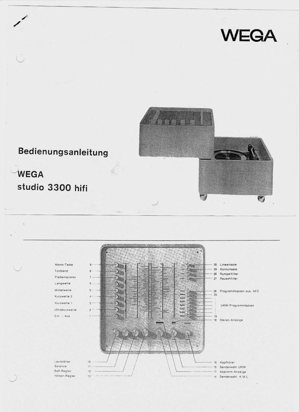 wega 3300 service manual