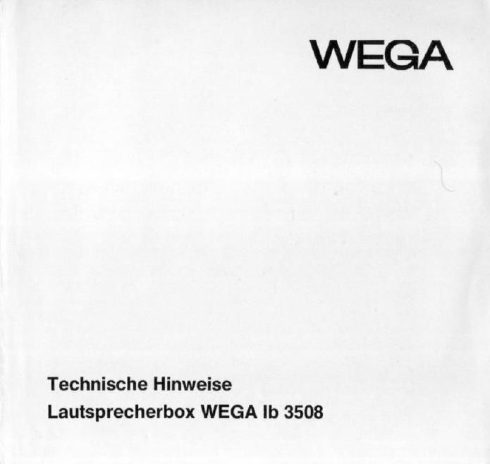 wega 3508 bedienungsanleitung