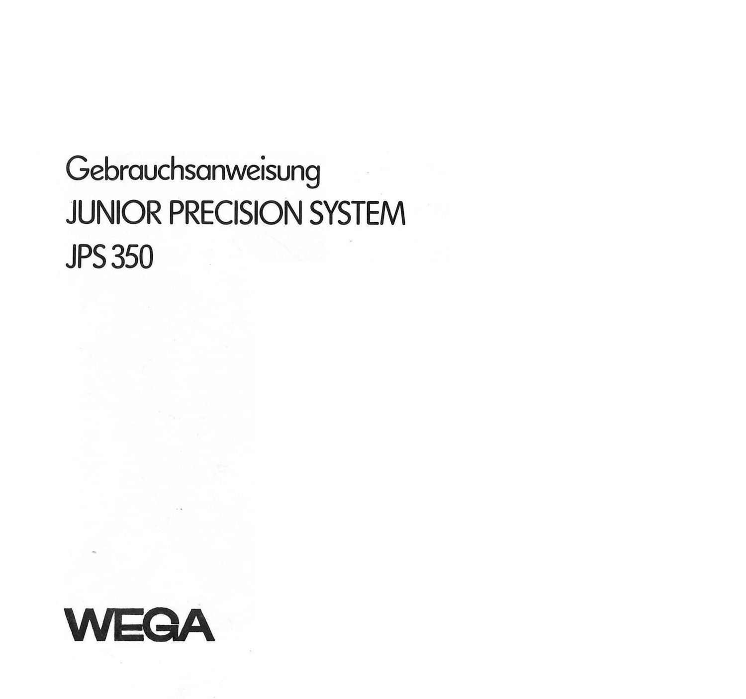 wega JPS350 bedienungsanleitung