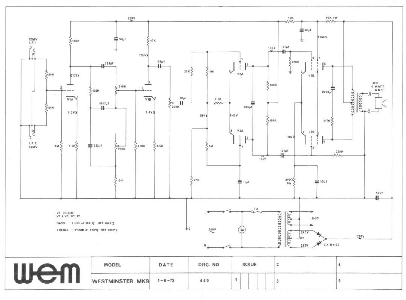 wem westminster mkix 10w