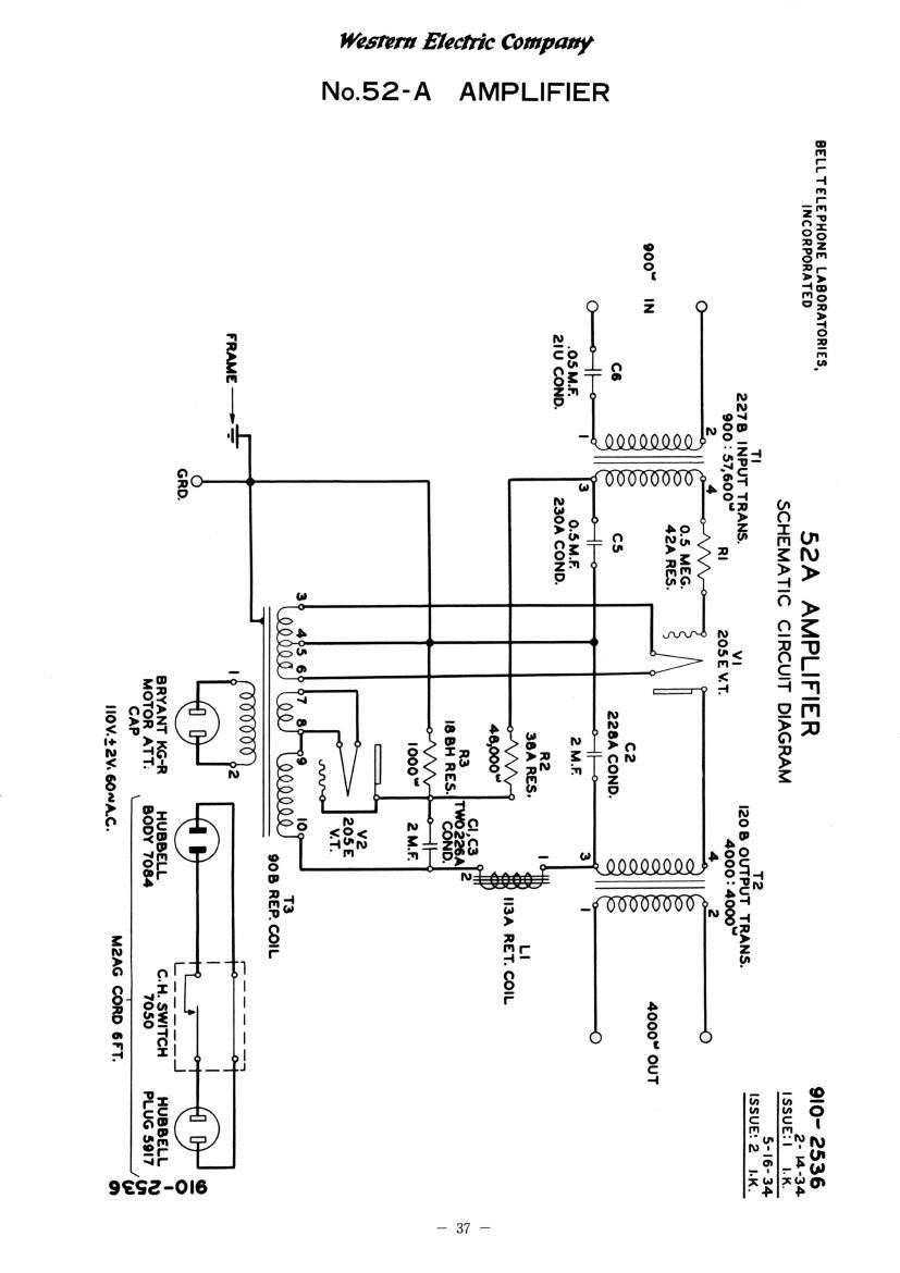 western electric 52 a schematic