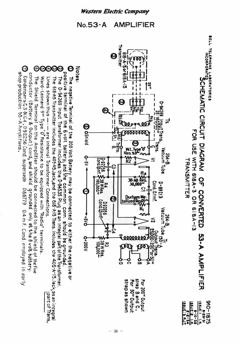 western electric 53 a schematic