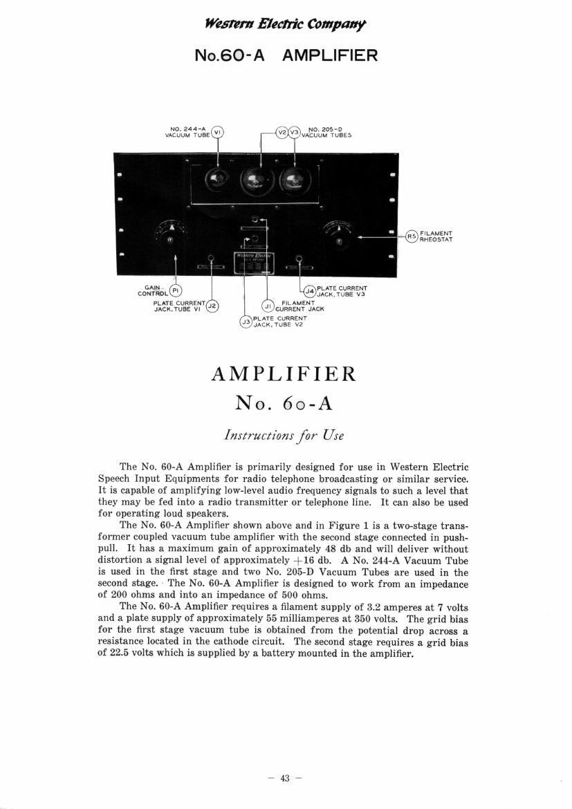 western electric 60 a schematic