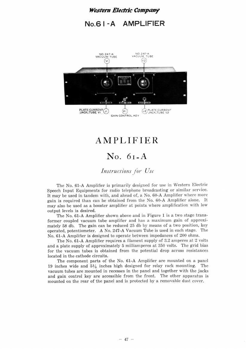 western electric 61 a schematic