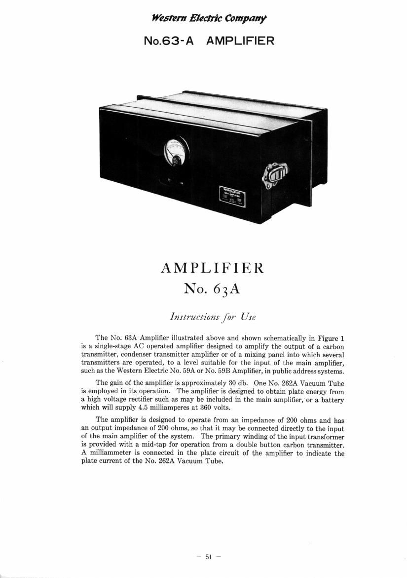 western electric 63 a schematic