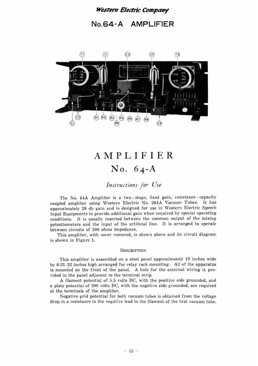 western electric 64 a schematic