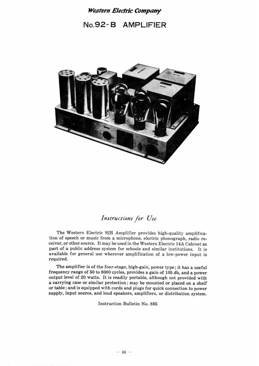 western electric 92 b schematic