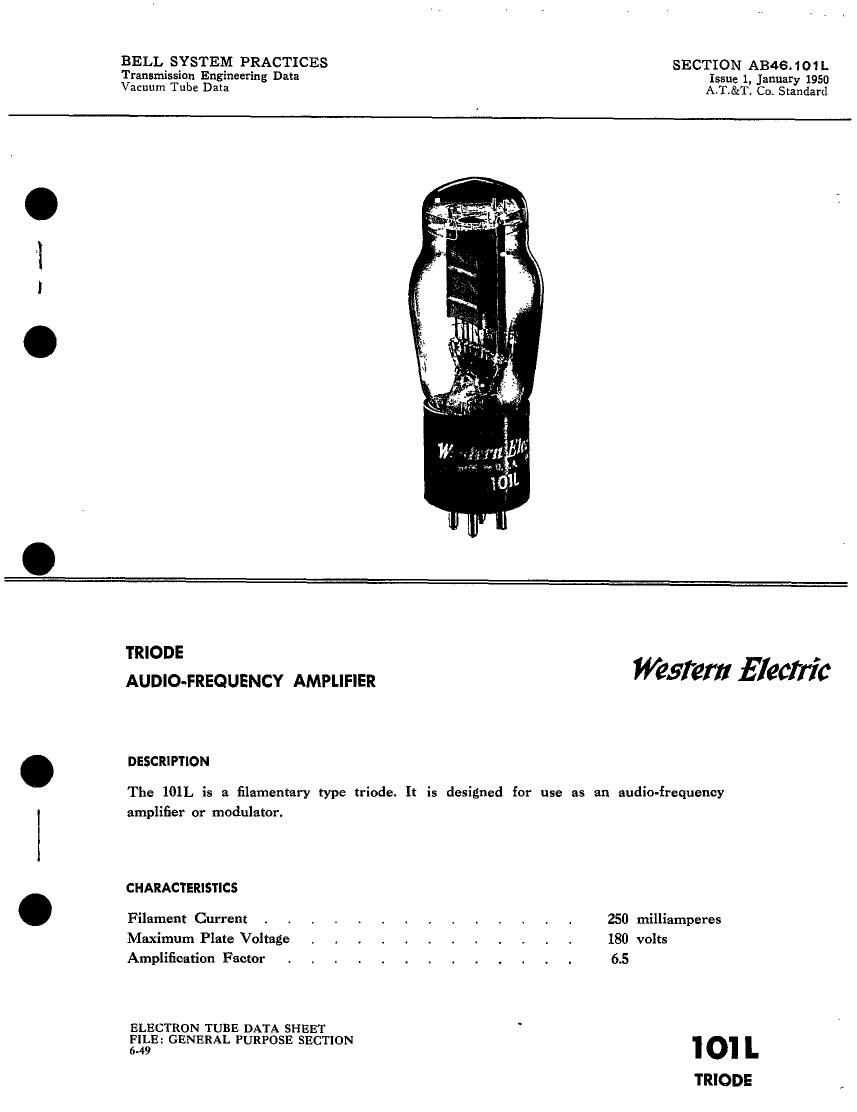 western electric 101 l brochure