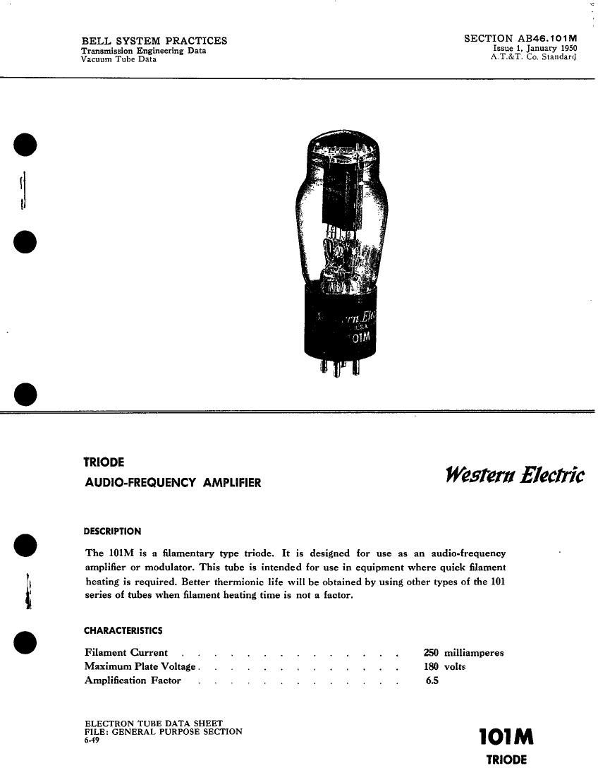 western electric 101 m brochure