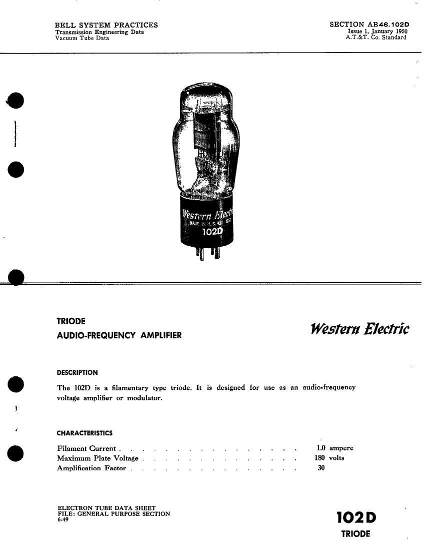 western electric 102 d brochure