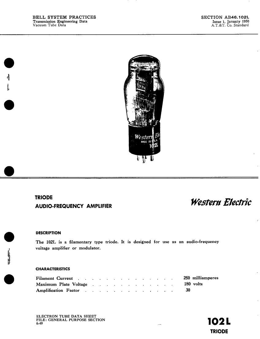 western electric 102 l brochure