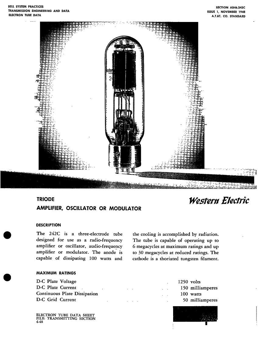 western electric 242 c brochure