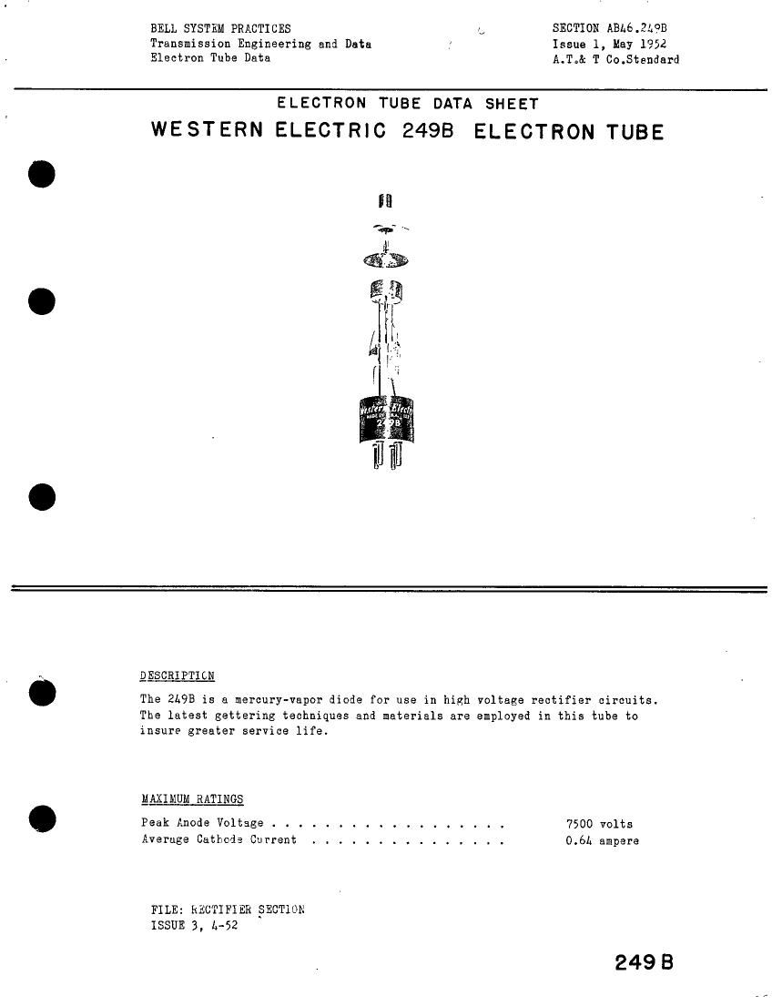western electric 249 b brochure