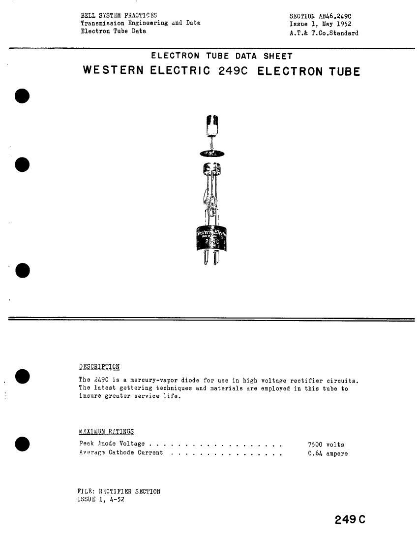 western electric 249 c brochure