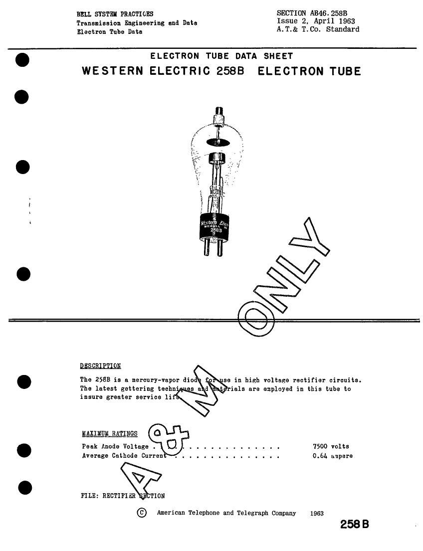 western electric 258 b brochure
