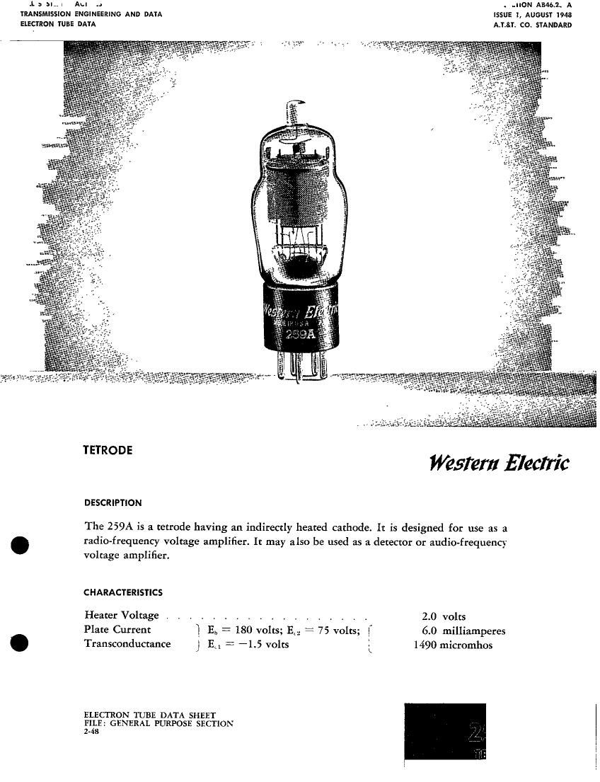 western electric 259 a brochure