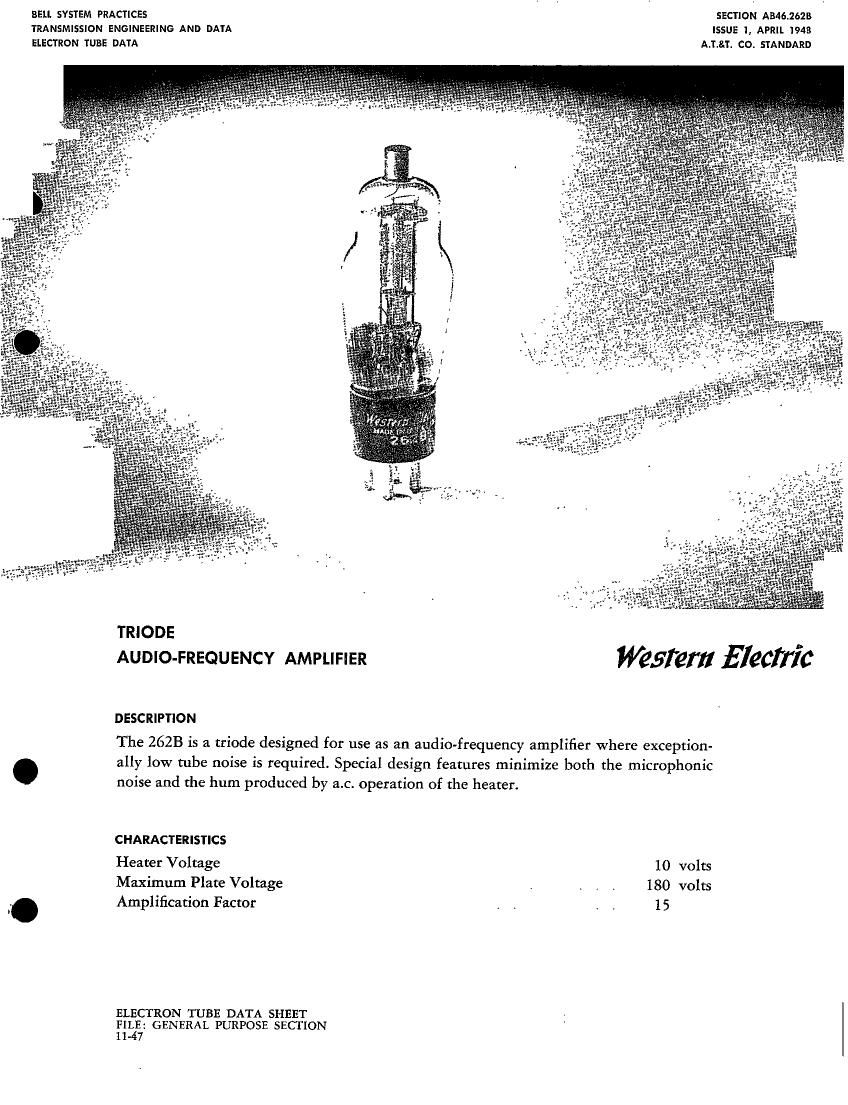 western electric 262 b brochure